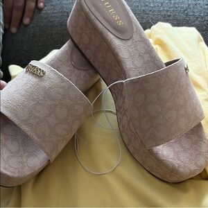 Guess Cream Mules Modern Minimalist Design